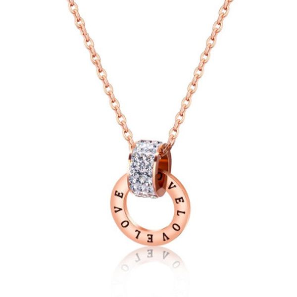 wild atmospheric love letter necklace titanium steel inlaid rose gold color plated lady round necklace jewelry gift for girls, Silver
wild atmospheric love letter necklace titanium steel inlaid rose gold color plated lady round necklace jewelry gift for girls, Silver