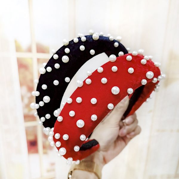 ins new style korean-style fashion sponge thick hair bands velvet nail pearl headband hair accessories c450, Brown
ins new style korean-style fashion sponge thick hair bands velvet nail pearl headband hair accessories c450, Brown