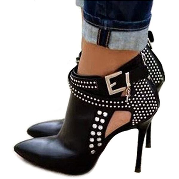 plus size 34 to 42 43 high stiletto heel rhinestone boots with buckles designer ankle boots come with box, Black
plus size 34 to 42 43 high stiletto heel rhinestone boots with buckles designer ankle boots come with box, Black