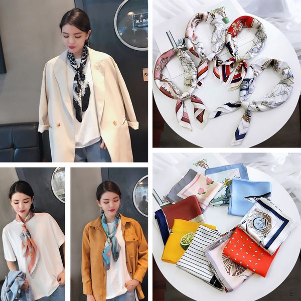 70*70cm satin silk small square scarf floral print striped hijab scarf shawl women elegant retro neck wear office bandana
70*70cm satin silk small square scarf floral print striped hijab scarf shawl women elegant retro neck wear office bandana