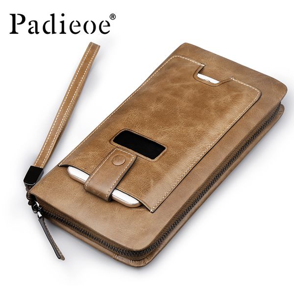 padieoe 2017 vintage 100% genuine leather men wallets men's zipper long purse casual leather phone bag clutch bags, Red;black
padieoe 2017 vintage 100% genuine leather men wallets men's zipper long purse casual leather phone bag clutch bags, Red;black