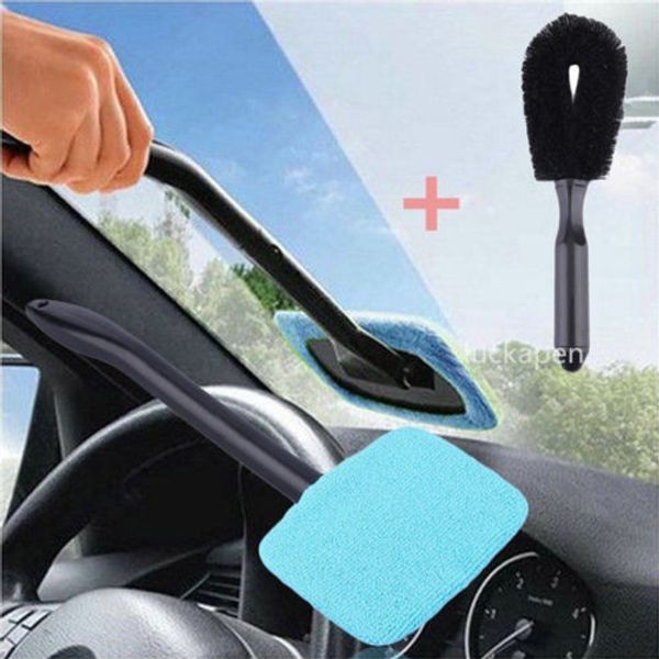 

1pc Best Microfiber Long Handle Automobile Windshield Clean Car Wiper Cleaner Cloth Glass Window Tools Washable Car Care Brush