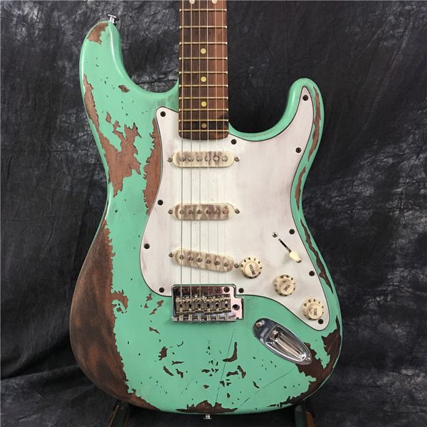 custom shop electric guitar st relics electric guitar, green, handmade artifacts, rosewood fingerboard, ing
custom shop electric guitar st relics electric guitar, green, handmade artifacts, rosewood fingerboard, ing