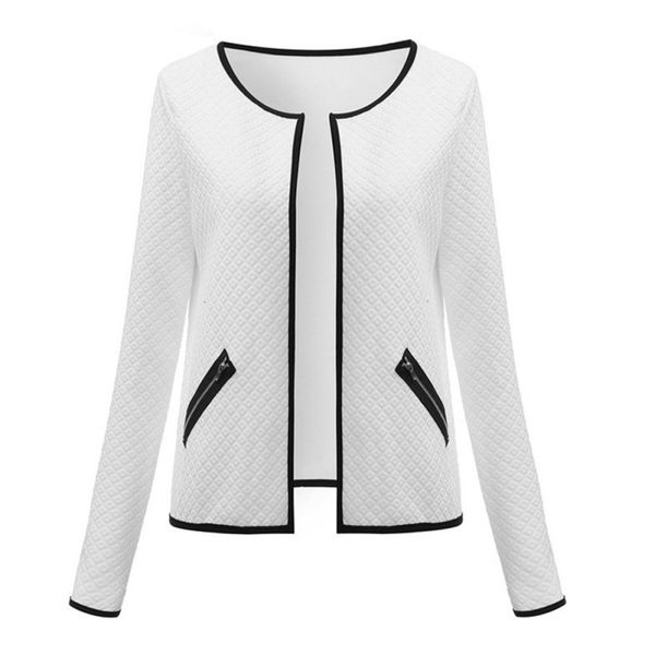 2018 autumn cardigan jackets plus size pockets long sleeve collarless open stitch plaid short coat elegant jackets, Black;brown
2018 autumn cardigan jackets plus size pockets long sleeve collarless open stitch plaid short coat elegant jackets, Black;brown