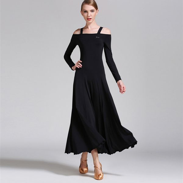 ballroom dance dress elegant long sleeve stage dancing wear women's ballroom flamenco competition dresses, Black;red
ballroom dance dress elegant long sleeve stage dancing wear women's ballroom flamenco competition dresses, Black;red