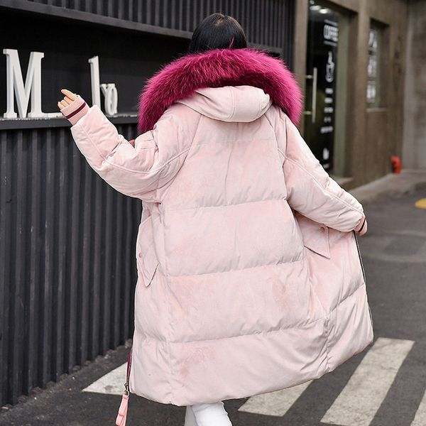 new korean version of the scorpion big fur collar velvet down jacket in the long section slim thick warm coat, Black
new korean version of the scorpion big fur collar velvet down jacket in the long section slim thick warm coat, Black