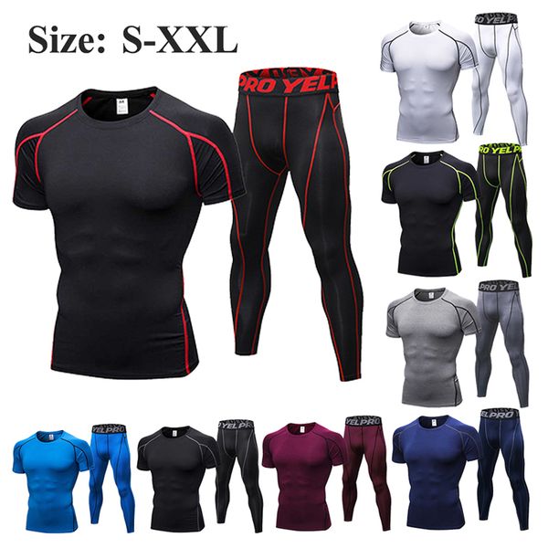 summer running set men cool quick dry mens sport suit fitness tight gym clothing training workout men's sportswear kg-621, Black;blue
summer running set men cool quick dry mens sport suit fitness tight gym clothing training workout men's sportswear kg-621, Black;blue