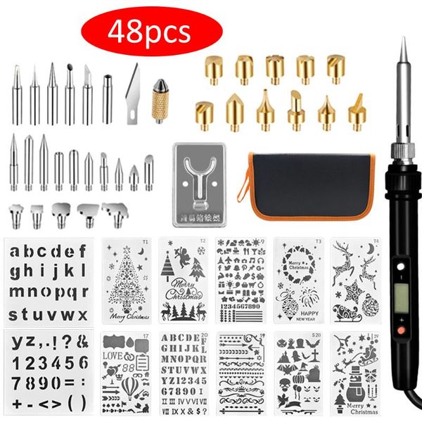 48pcs carving pyrography pen kit тиснение жала дровяной craft tool регулируемая температура паяльника ес plug
48pcs carving pyrography pen kit тиснение жала дровяной craft tool регулируемая температура паяльника ес plug