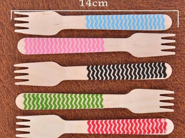 event disposable party tableware long 14cm color wave striped wooden fork 100pcs/lot
event disposable party tableware long 14cm color wave striped wooden fork 100pcs/lot