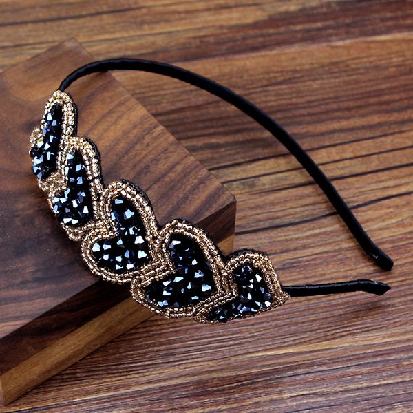 cute handmade beaded rhinestone hairband blue navy crystal heart headband for women girls fashion hair accessories, Golden;white
cute handmade beaded rhinestone hairband blue navy crystal heart headband for women girls fashion hair accessories, Golden;white