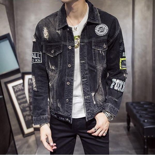 hole denim jacket mens stylish slim spring and autumn jacket mens handsome korean style clothes 2020 new large size loose, White;black
hole denim jacket mens stylish slim spring and autumn jacket mens handsome korean style clothes 2020 new large size loose, White;black