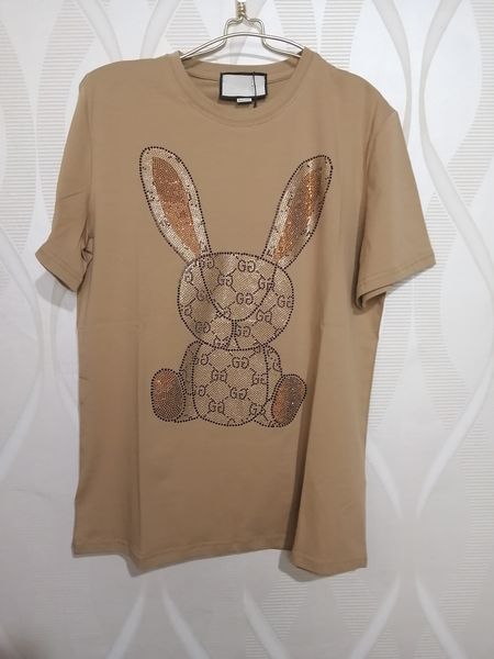 new women's khaki luxury drill rabbit design short sleeve t-shirt fashion designer t-shirt loose women t-shirt ing, White
new women's khaki luxury drill rabbit design short sleeve t-shirt fashion designer t-shirt loose women t-shirt ing, White