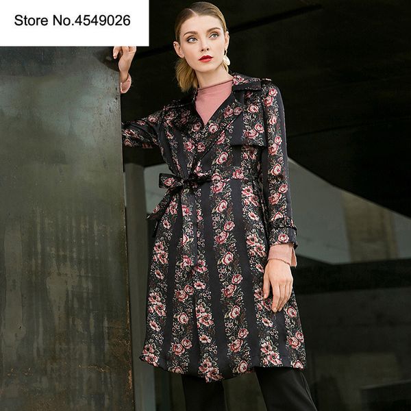 100% real silk trench fall coat for women turn-down collar trench femme flower print outwear le palais vintage pkhc866, Tan;black
100% real silk trench fall coat for women turn-down collar trench femme flower print outwear le palais vintage pkhc866, Tan;black