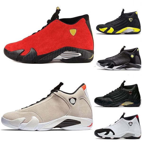 2019 14 14s Men Basketball Shoes Red Suede Thunder Black XIV Playoffs Designer Sneakers Black White Leather Utility Sports Shoes Size 7-13
2019 14 14s Men Basketball Shoes Red Suede Thunder Black XIV Playoffs Designer Sneakers Black White Leather Utility Sports Shoes Size 7-13
