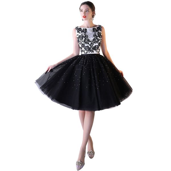 bling scoop neck knee length evening dresses with tulle skirt 2020 short ball gown party dress women formal gowns, Black;red
bling scoop neck knee length evening dresses with tulle skirt 2020 short ball gown party dress women formal gowns, Black;red