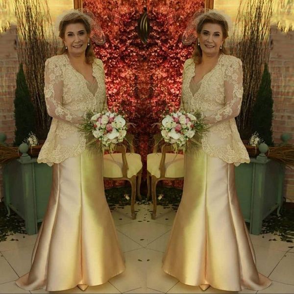 vintage long sleeve gold mother dresses evening gowns formal wears appliques v neck long satin mother of bride groom dress, Black;red
vintage long sleeve gold mother dresses evening gowns formal wears appliques v neck long satin mother of bride groom dress, Black;red