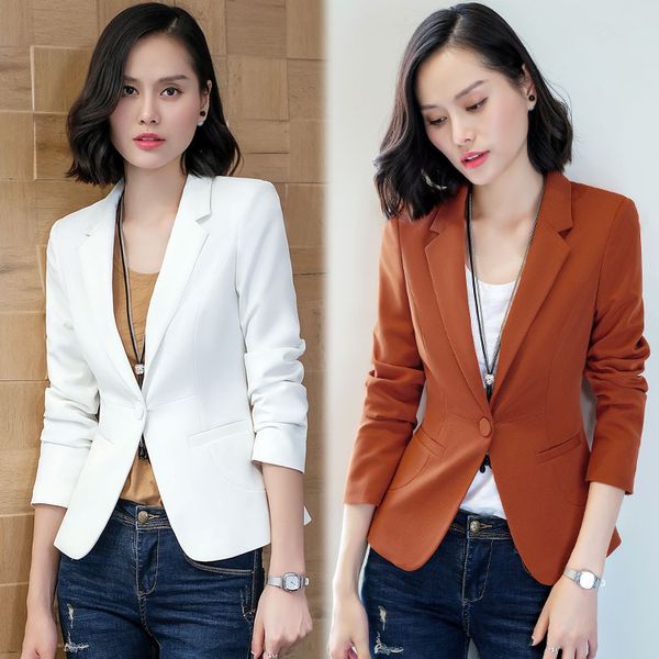 new style ladies long-sleeved slim women blazers and jackets small suit blazer women single buckle jacket office lady, White;black
new style ladies long-sleeved slim women blazers and jackets small suit blazer women single buckle jacket office lady, White;black