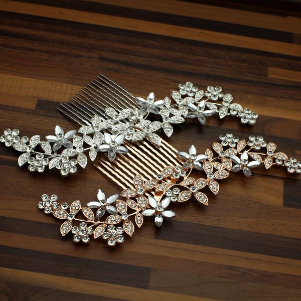 large fashion rose gold leaf women wedding hair comb clip silver crystal bridesmaid floral headdress for bride pageant jewelry, Golden;white
large fashion rose gold leaf women wedding hair comb clip silver crystal bridesmaid floral headdress for bride pageant jewelry, Golden;white