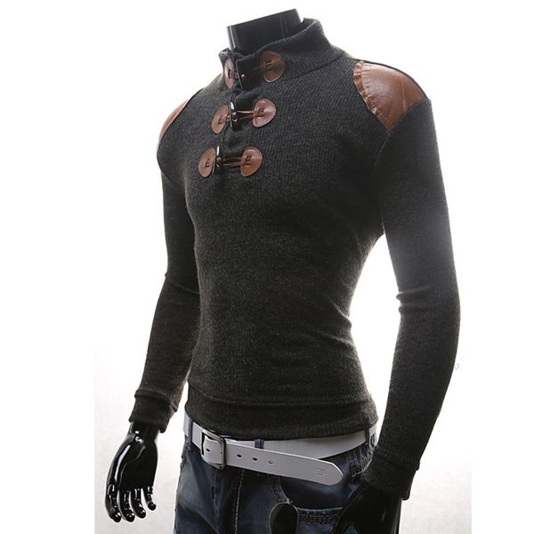 2018 new style fashion warm men's long sleeve jumpers casual knit sweater slim fit pullover turtleneck, White;black
2018 new style fashion warm men's long sleeve jumpers casual knit sweater slim fit pullover turtleneck, White;black