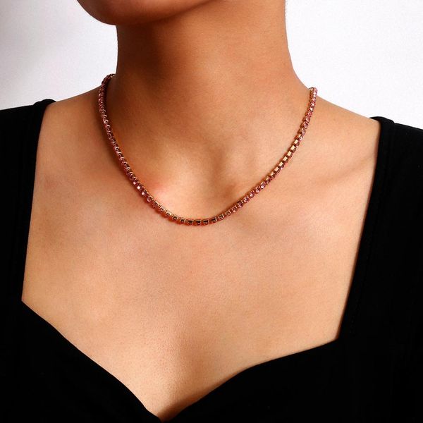 new fashion pink shiny crystal choker necklace wedding bridal punk gothic full rhinestone clavicle chain necklaces women jewelry, Silver
new fashion pink shiny crystal choker necklace wedding bridal punk gothic full rhinestone clavicle chain necklaces women jewelry, Silver