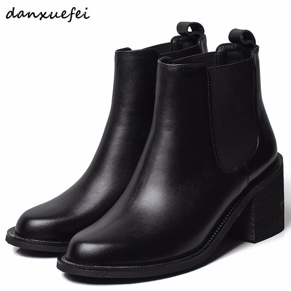 plus size 33-40 women's genuine leather chunky heel ankle boots comfortable autumn short booties female winter footwear shoes, Black
plus size 33-40 women's genuine leather chunky heel ankle boots comfortable autumn short booties female winter footwear shoes, Black