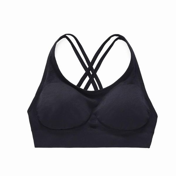 elastic gym solid strong support yoga vest push up crossed back workout fitness women sports bra soft seamless running, White;black
elastic gym solid strong support yoga vest push up crossed back workout fitness women sports bra soft seamless running, White;black