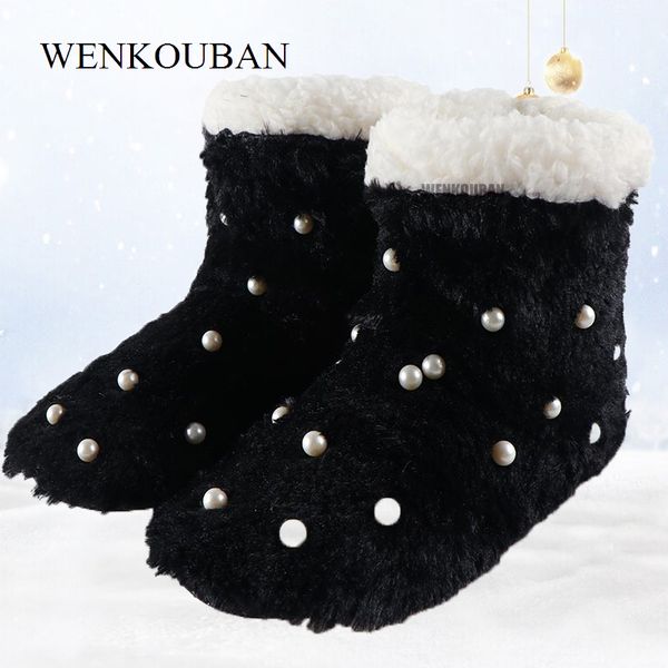 winter bootie woman house slippers christmas indoor socks shoes warm fleece slipper fur plush insole antiskid sole home footwear, Black
winter bootie woman house slippers christmas indoor socks shoes warm fleece slipper fur plush insole antiskid sole home footwear, Black