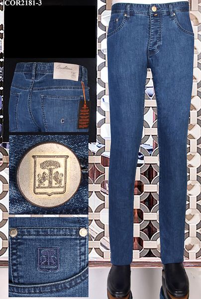 jeans cotton cowhide men 2020 new summer thin casual england embroidery fashion quality zipper 31-40 ing, Blue