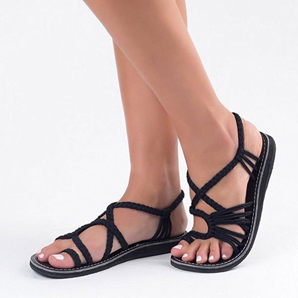 sagace summer sandals women shoes beach gladiator woven strap ankle sandals non-slip flat with shoes zapatos de mujer, Black
sagace summer sandals women shoes beach gladiator woven strap ankle sandals non-slip flat with shoes zapatos de mujer, Black
