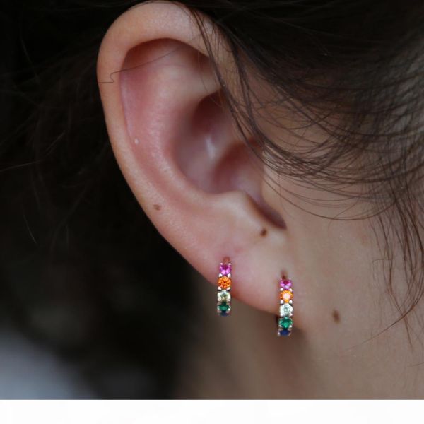 rose gold rainbow hoop earrings exquisite small circle micro pave bright colorful cz 100% 925 sterling silver girls nice earring, Golden;silver
rose gold rainbow hoop earrings exquisite small circle micro pave bright colorful cz 100% 925 sterling silver girls nice earring, Golden;silver