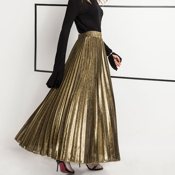 danjeaner fashion women's high waist pleated solid color length elastic skirt promotions lady gold sliver party casual skirts, Black;gray
danjeaner fashion women's high waist pleated solid color length elastic skirt promotions lady gold sliver party casual skirts, Black;gray