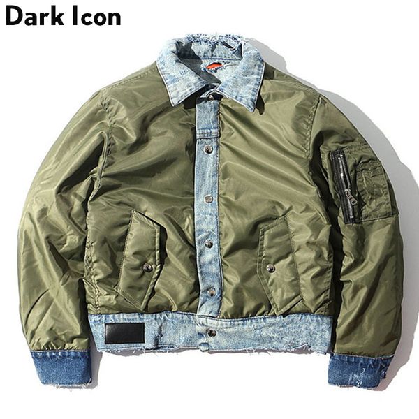 dark durable wear patchwork cotton padded men's jacket 2019 winter thick style ripped denim coats men green black, Black;brown
dark durable wear patchwork cotton padded men's jacket 2019 winter thick style ripped denim coats men green black, Black;brown