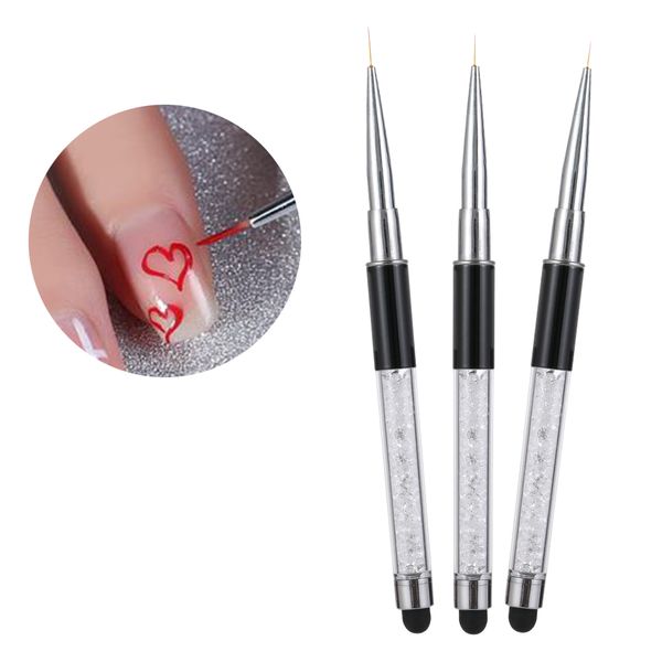 3pcs new fashion french style crystal handle rhinestone handle nail art diy liner brushes drawing painting pen diy beauty tool, Yellow
3pcs new fashion french style crystal handle rhinestone handle nail art diy liner brushes drawing painting pen diy beauty tool, Yellow