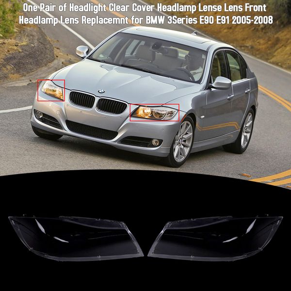 one pair of car headlight clear cover headlamp lense lens front headlamp lens replacemnt for 3series e90 e91 2005-2008
one pair of car headlight clear cover headlamp lense lens front headlamp lens replacemnt for 3series e90 e91 2005-2008