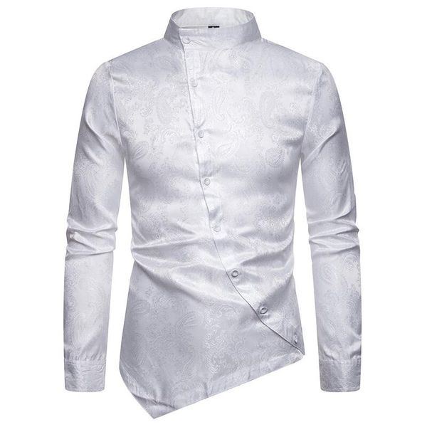 autumn new style men's personality oblique button shirt men's printed slim long sleeve shirt casual cotton blend multi, White;black
autumn new style men's personality oblique button shirt men's printed slim long sleeve shirt casual cotton blend multi, White;black