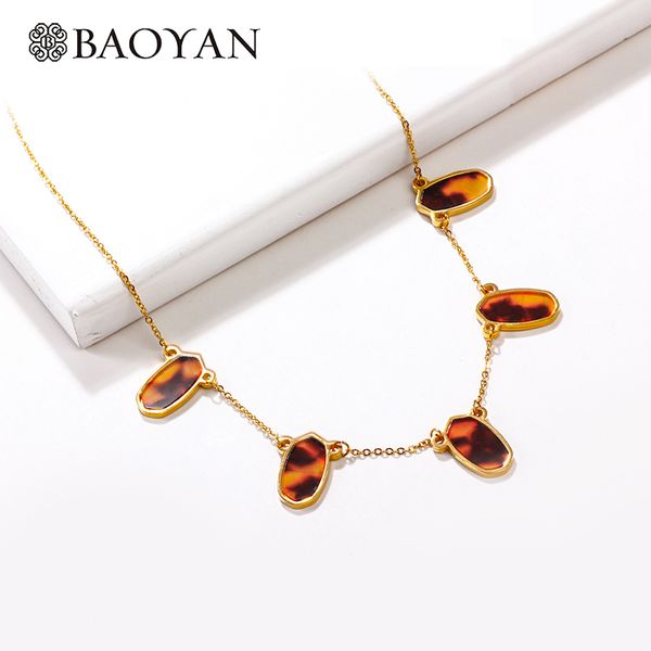 baoyan boho fashion jewelry 2019 tortoise leopard necklace for women stainless steel gold chain necklace women accessories, Silver
baoyan boho fashion jewelry 2019 tortoise leopard necklace for women stainless steel gold chain necklace women accessories, Silver
