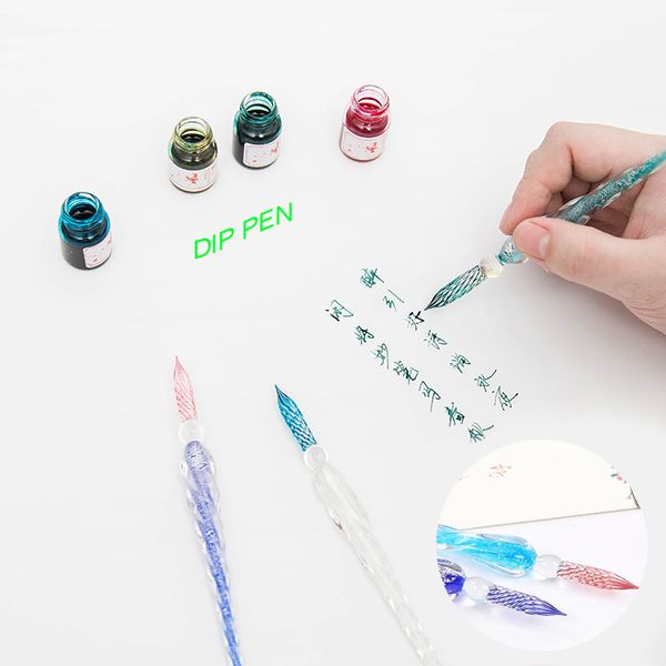 fountain pens creative handmade crystal glass dip pen signature business office stationery for girls student writing gift
fountain pens creative handmade crystal glass dip pen signature business office stationery for girls student writing gift