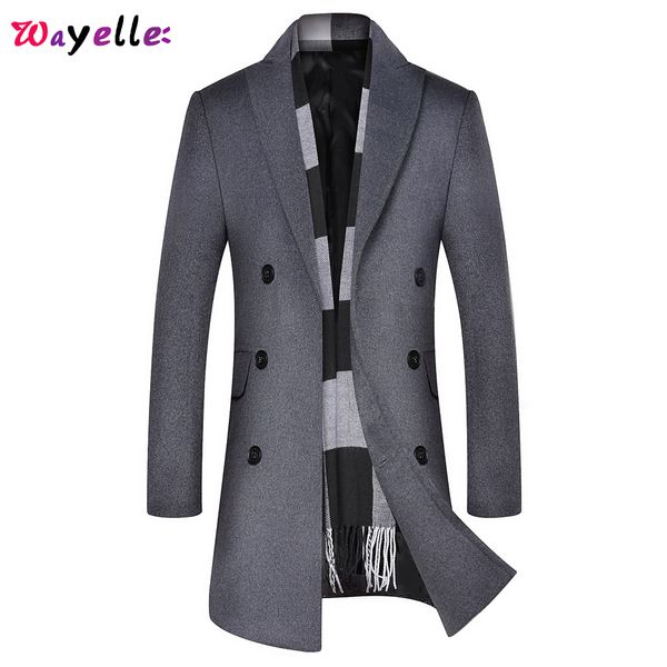 new autumn and winter fashion casual loose overcoat mens cashmere casual slim collar wool male outercoat collar trench coat, Black
new autumn and winter fashion casual loose overcoat mens cashmere casual slim collar wool male outercoat collar trench coat, Black