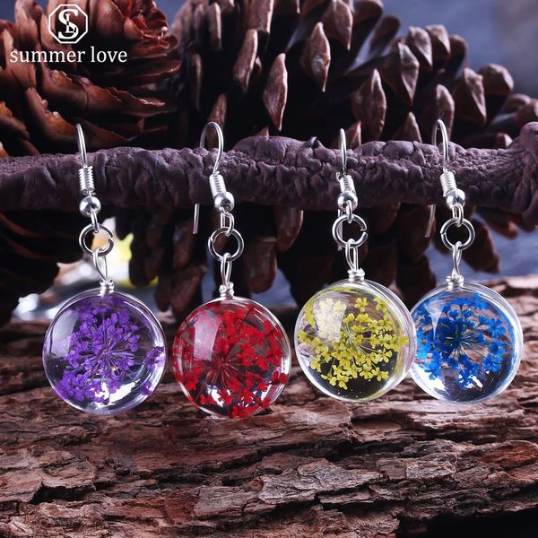 sell dried flower glass pendant dangle earring for women unique design 10 color flower hook earring fashion jewelry gift, Silver
sell dried flower glass pendant dangle earring for women unique design 10 color flower hook earring fashion jewelry gift, Silver