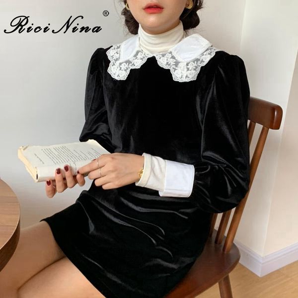 ricinina women dress elegant peter pan collar long sleeve lace women mini dress spring casual solid short vintage dresses 2020, Black;gray
ricinina women dress elegant peter pan collar long sleeve lace women mini dress spring casual solid short vintage dresses 2020, Black;gray