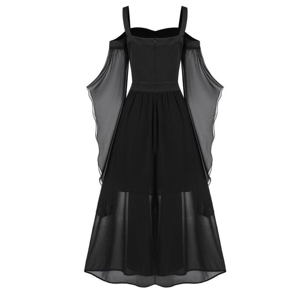 women vintage dress plus size cold shoulder butterfly sleeve lace up gothic dresses halloween dress vestidos vestidos #j5s, Black;gray
women vintage dress plus size cold shoulder butterfly sleeve lace up gothic dresses halloween dress vestidos vestidos #j5s, Black;gray