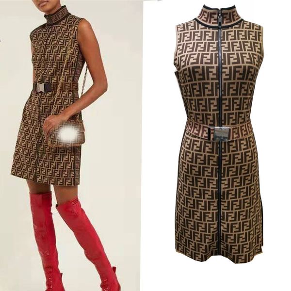2019 new brown sleeveless print little t shirts knitting+belt shirts fashion brand designer dress women clothes as gift aa19207, White
2019 new brown sleeveless print little t shirts knitting+belt shirts fashion brand designer dress women clothes as gift aa19207, White