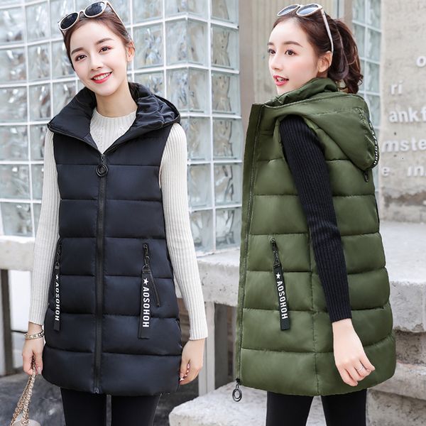 taotrees autumn and winter female casual comfortable warm thickening vest hooded sleeveless medium-length vest coat, Black;white
taotrees autumn and winter female casual comfortable warm thickening vest hooded sleeveless medium-length vest coat, Black;white