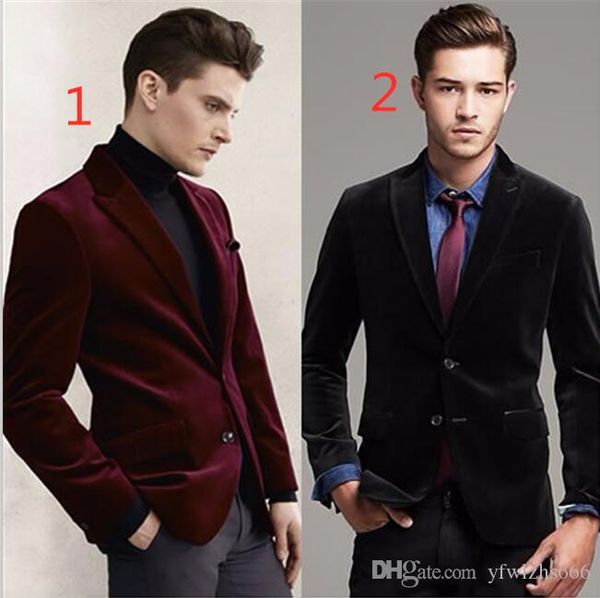 classic velveteen peak lapel wedding tuxedos slim fit suits for men groomsmen suit two pieces prom formal suits (jacket+pants) 720, Black;gray
classic velveteen peak lapel wedding tuxedos slim fit suits for men groomsmen suit two pieces prom formal suits (jacket+pants) 720, Black;gray
