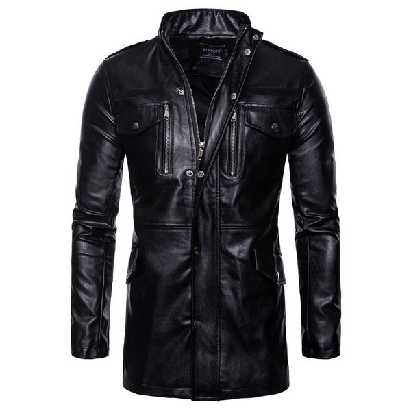 men leather jacket autumn&winter biker motorcycle zipper outwear coat pilot jackets men's stand collar jacket coat 8.13, Black
men leather jacket autumn&winter biker motorcycle zipper outwear coat pilot jackets men's stand collar jacket coat 8.13, Black