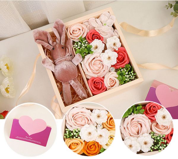 soap rose flower with gift box bunny rabbit doll women bath body artificial flower soap wedding party valentine gifts
soap rose flower with gift box bunny rabbit doll women bath body artificial flower soap wedding party valentine gifts