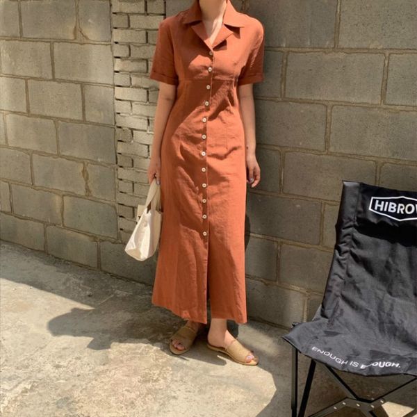 women summer vintage long shirt dress single breasted short sleeve a-line midi sundress brief solid color french style, Black;gray
women summer vintage long shirt dress single breasted short sleeve a-line midi sundress brief solid color french style, Black;gray