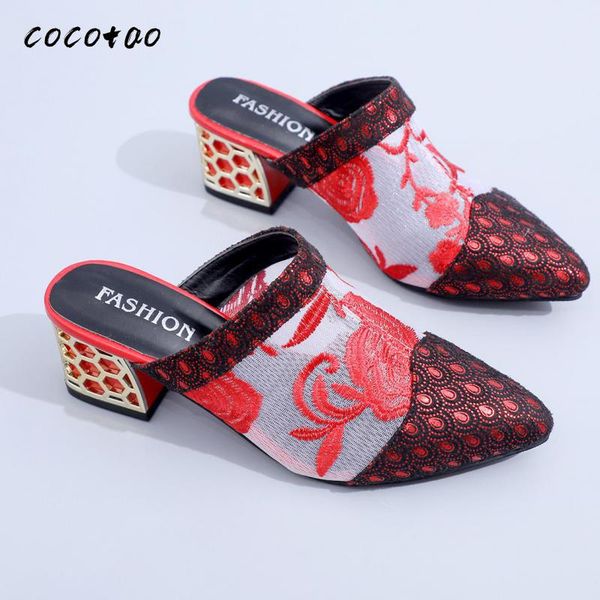 pointed slippers female summer 2020 new korean ladies mesh embroidery fashion high-heeled sandals half drag wild, Black
pointed slippers female summer 2020 new korean ladies mesh embroidery fashion high-heeled sandals half drag wild, Black