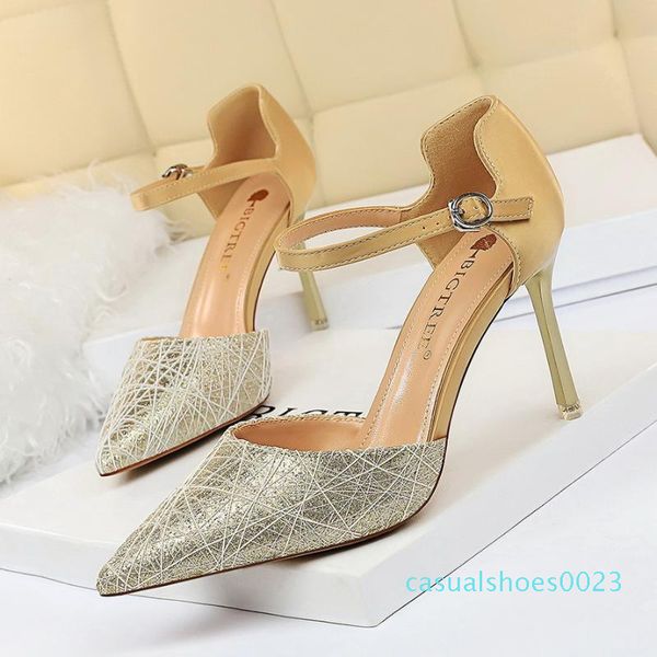 nightclub hallow womens shoes 8.5cm high heels shallow pointed mesh hollow out line sandals sandalias de verano para mujer c23, Black
nightclub hallow womens shoes 8.5cm high heels shallow pointed mesh hollow out line sandals sandalias de verano para mujer c23, Black