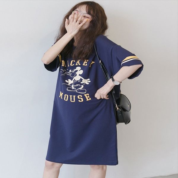 pregnant women's t-shirt maternity clothes maternity clothes summer dress medium and long cotton cartoon casual large size t-shirt skir, White
pregnant women's t-shirt maternity clothes maternity clothes summer dress medium and long cotton cartoon casual large size t-shirt skir, White